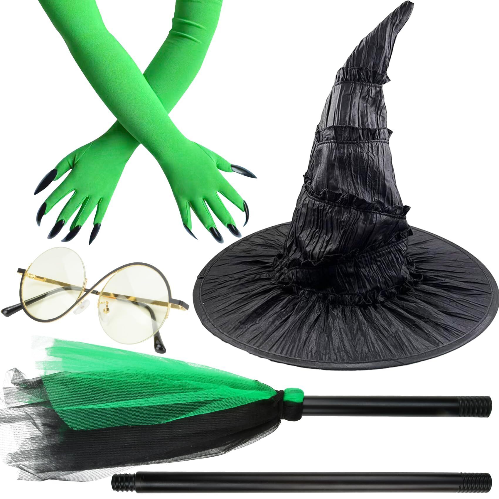 8943 Green Witch Costume Accessoriess For Witch Hat Glasses